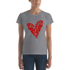 Heart Puzzle with Big and Small Asymmetrical Red Hearts--Women's short sleeve t-shirt
