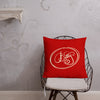 Modern Calligraphy Betty Fancy Cream on Red Cream Ovals Custom Premium Pillow