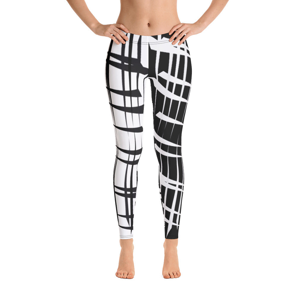 Amila Claws Print Leggings--Black with White and White with Black Contrast Leg