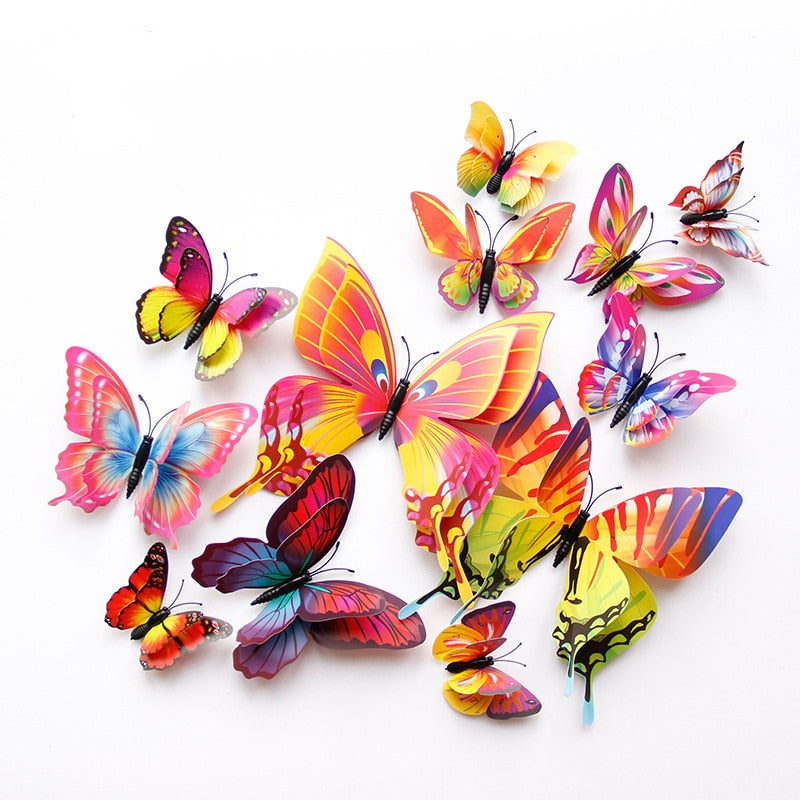 Double layer 3D Butterfly Wall Sticker